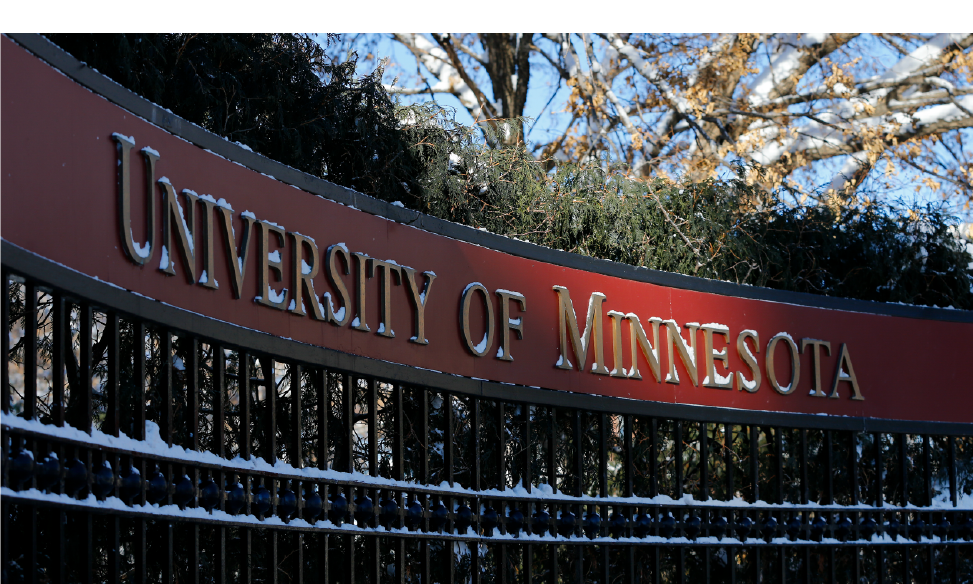 university of minnesota sign on campus